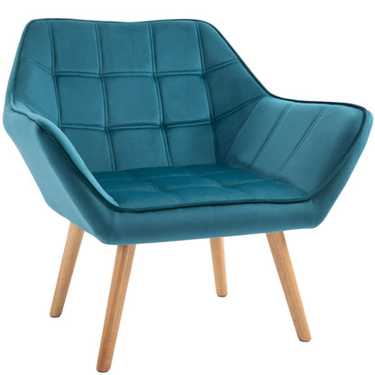 Nancy's Cerejais Fauteuil - Stoel - Relax Stoel - Loungestoel - Blauw - Fluweel