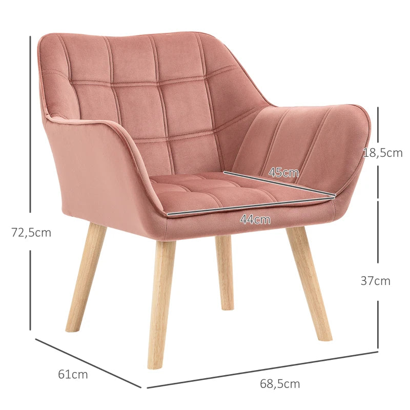 Nancy's Cerejais Fauteuil - Stoel - Relax Stoel - Loungestoel - Roze - Fluweel