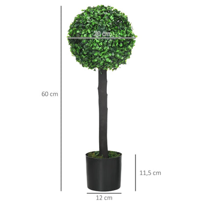 Nancy's Archi Kunstplant - Kunstboom - Kunst Buxus - Set van 2 - 60 cm hoog