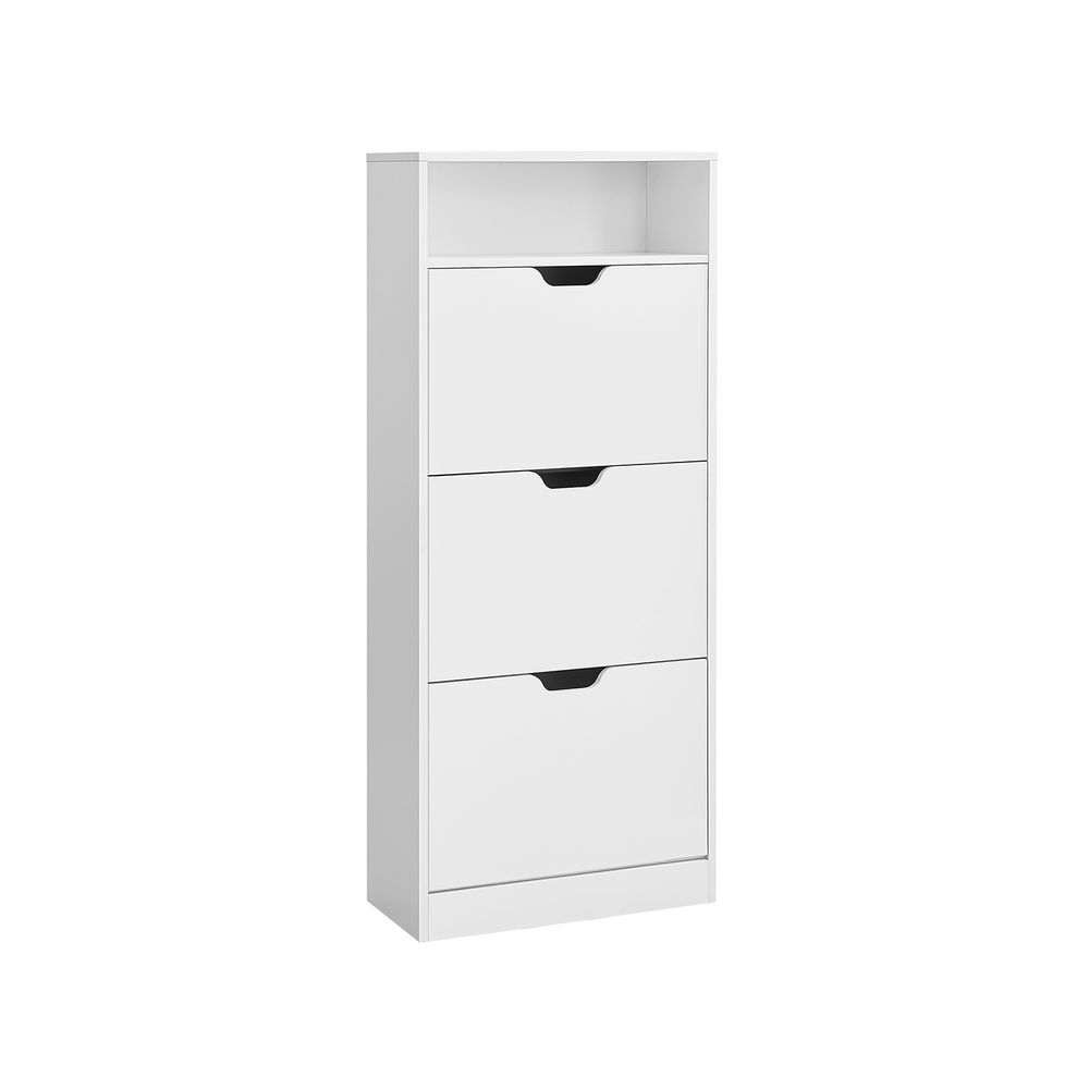 Armoire à chaussures Brenzone de Nancy - Étagère à chaussures - Blanc - ± 60 x 25 x 140 cm