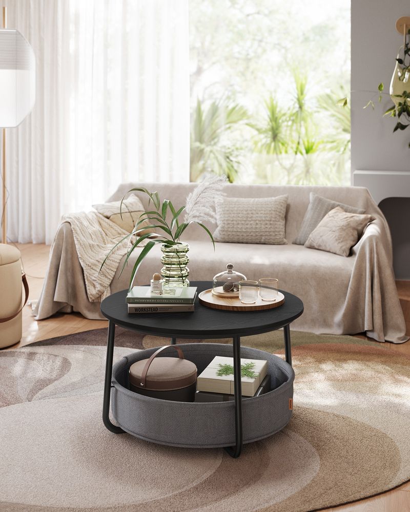 Nancy's Bedollo Coffee Table - Round - Black / Gray - Ø 75 x 45 cm