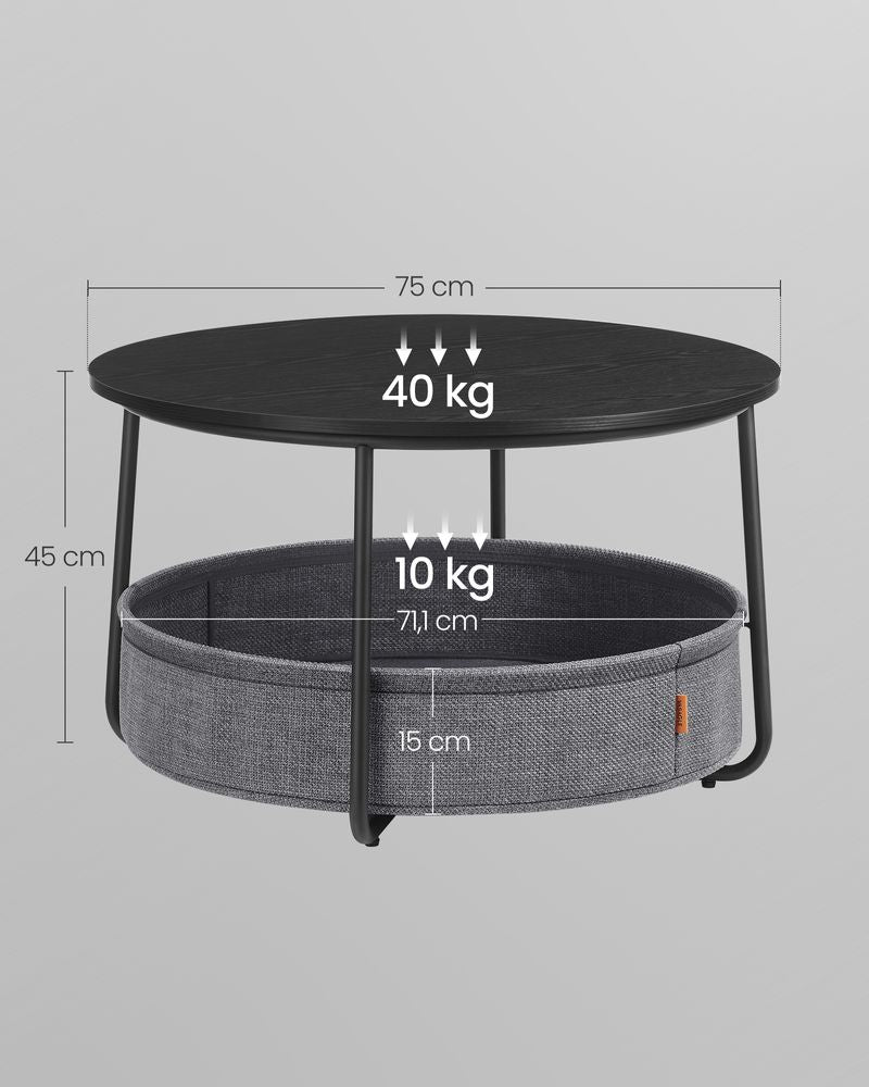 Nancy's Bedollo Coffee Table - Round - Black / Gray - Ø 75 x 45 cm