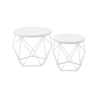 Nnacy's Bergeggi Coffee Table Set - Side Tables - Coffee Table - White - Steel