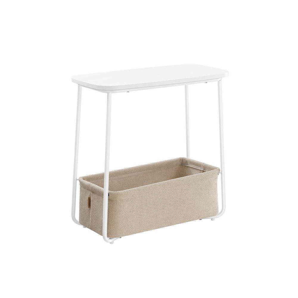 Nancy's Beinette Side table - Coffee table - Bedside table - White / Camel brown - 60 x 30 x 60 cm