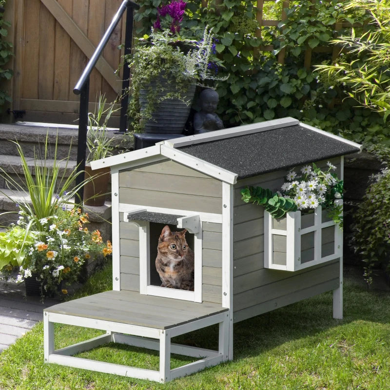 Nancy's Arras Lake Cat House - Villa pour chats - Enclos pour chats - Bois de pin - ± 115 x 65 x 75 cm