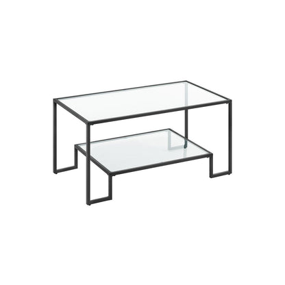 Nancy's Loftus Salontafel Zwart Transparant - Glas - Staal - Modern - 100 x 55 cm x 45 cm