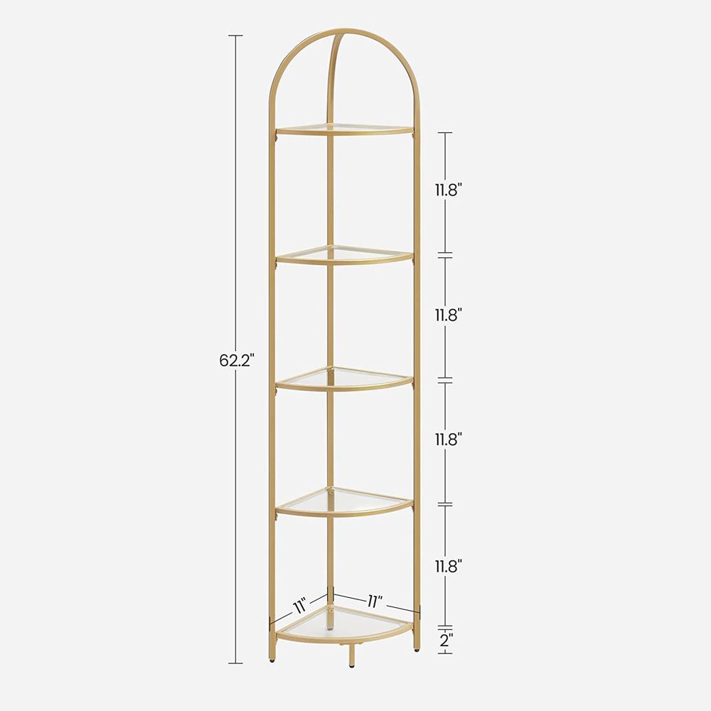 Nancy's Rye Hoekkast Goud - Badkamerkast - Staal - Modern - 28 x 28 x 158 cm