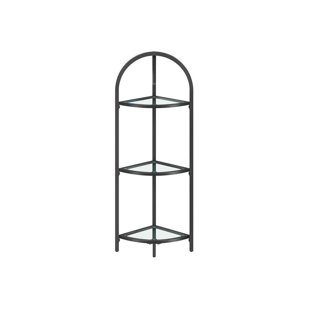 Nancy's Barchi Corner cabinet - Bookcase - Storage cabinet - Black - Steel / Glass - ± 30 x 30 x 95 cm