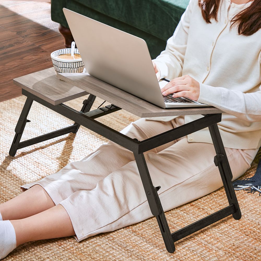 Nancy's Assergi Laptop Table - Laptop Stand - Adjustable Height - Gray - Bamboo