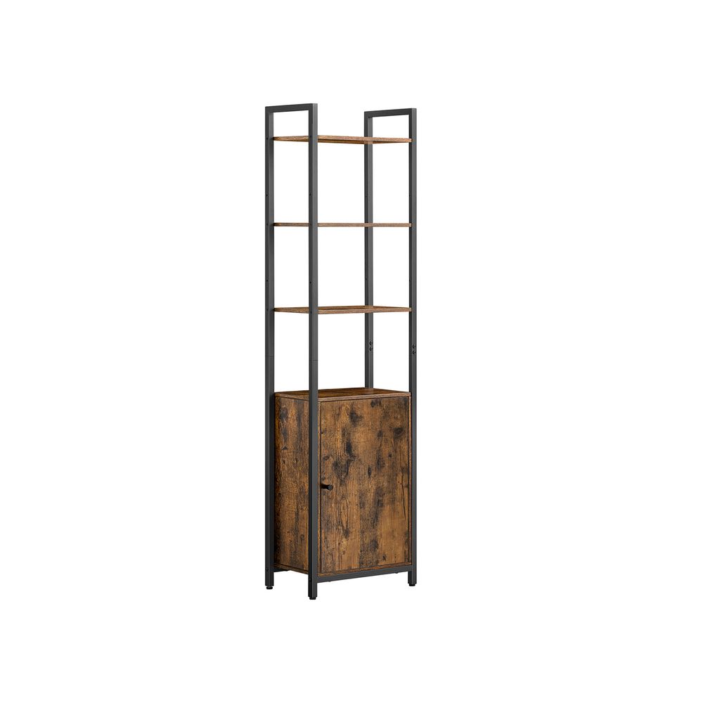 Nancy's Bareggio Wandkast - Boekenkast - Opbergkast - Bruin / Zwart - ± 40 x 25 x 160 cm