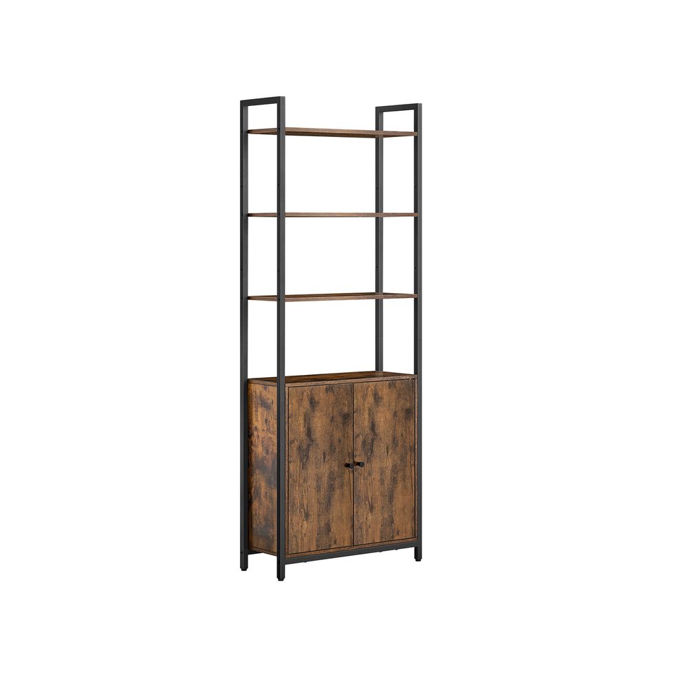 Nancy's Barga Wall cabinet - Bookcase - Storage cabinet - Brown / Black - ± 60 x 25 x 160 cm