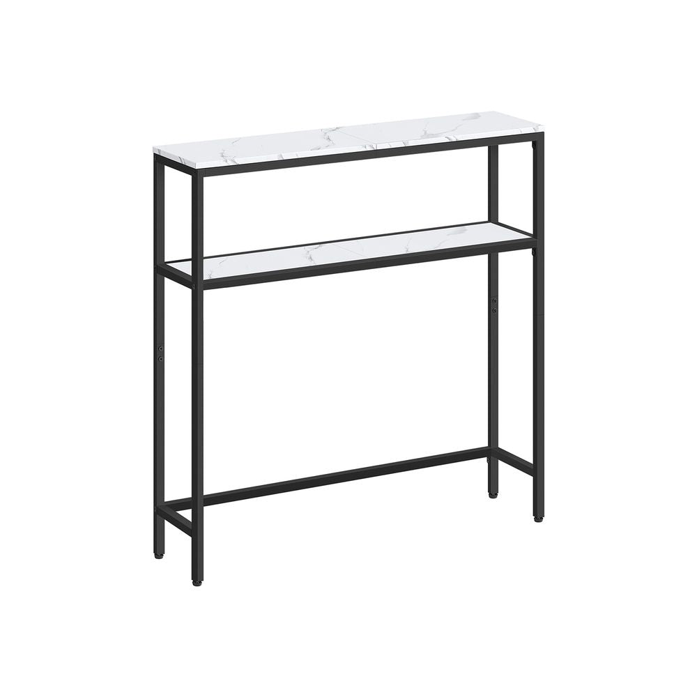 Nancy's Trofa Side Table - Side Table - Console Table - Marble White / Black - 80 x 20 x 80 cm