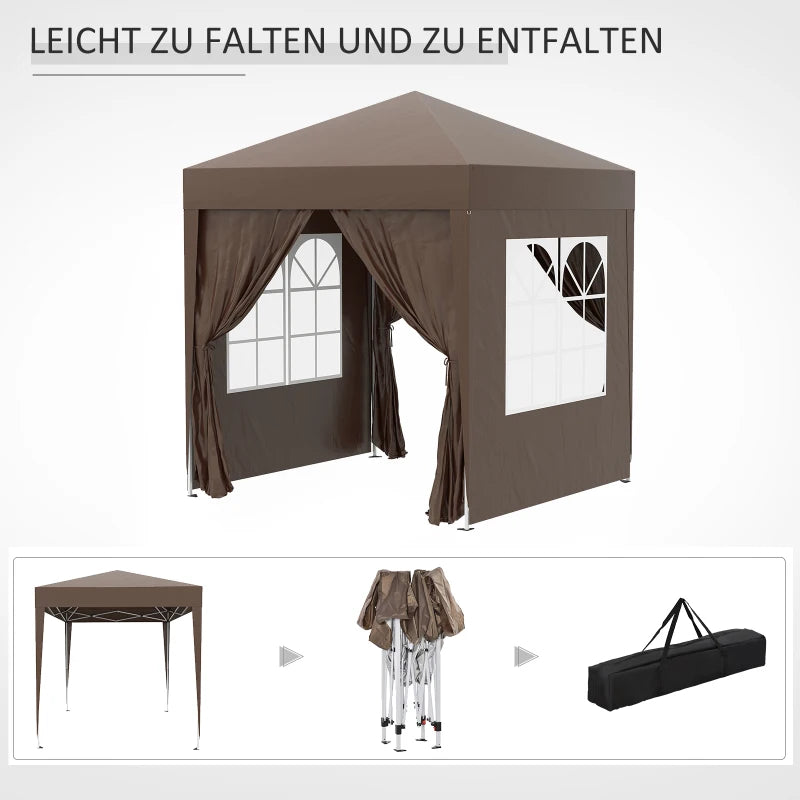 Nancy's Mameda Paviljoen - Party Tent - Tuin Paviljoen - Bruin - 200 x 200 x 240 cm