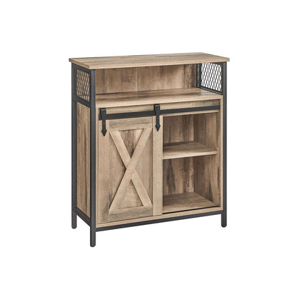 Nancy's Bastia Commode - Dressoir - Sideboard - Opbergkast - Bruin / Zwart - 70 x 30 x 80 cm