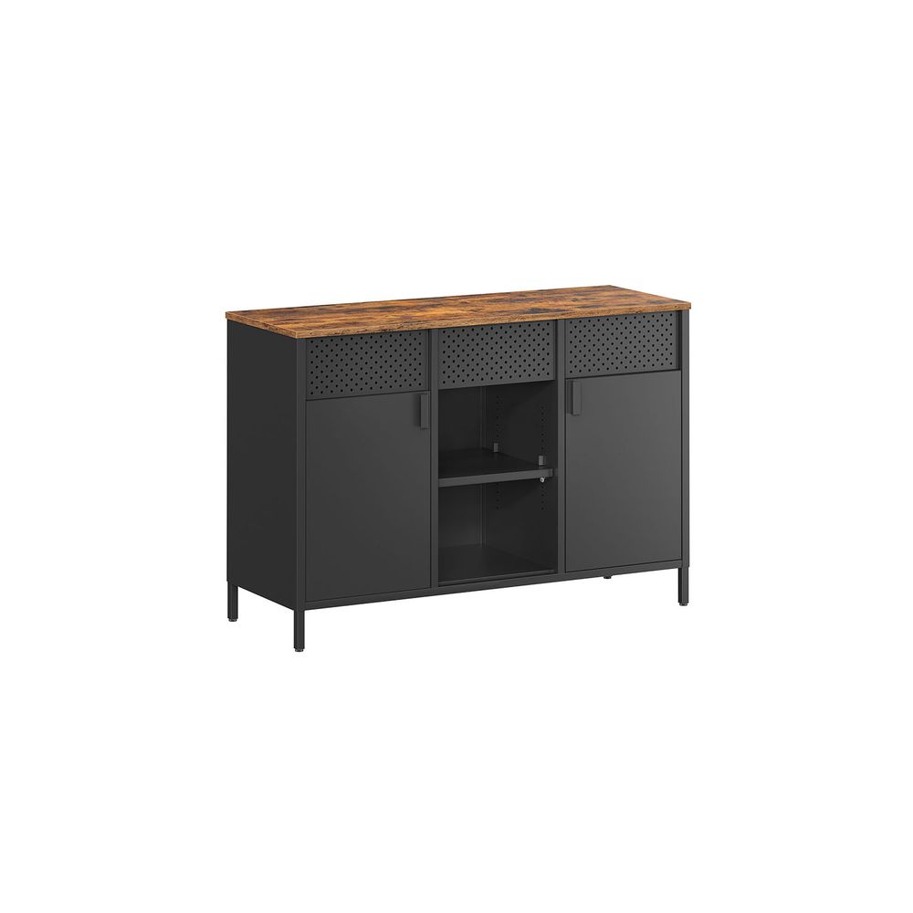 Nancy's Agilde Dressoir - Opbergkast - Sideboard - Bruin / Zwart - ± 40 x 110 x 75 cm