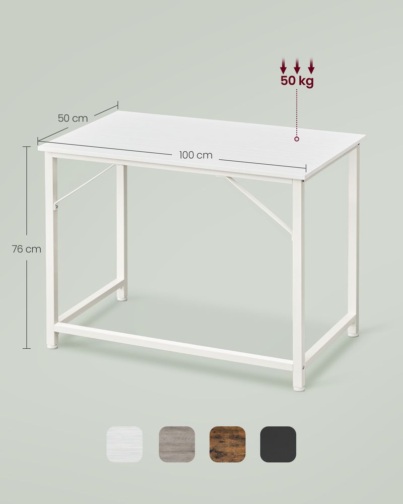 Nancy's Arola Bureau - Computertafel - Laptoptafel - Wit - 100 x 50 x 75 cm