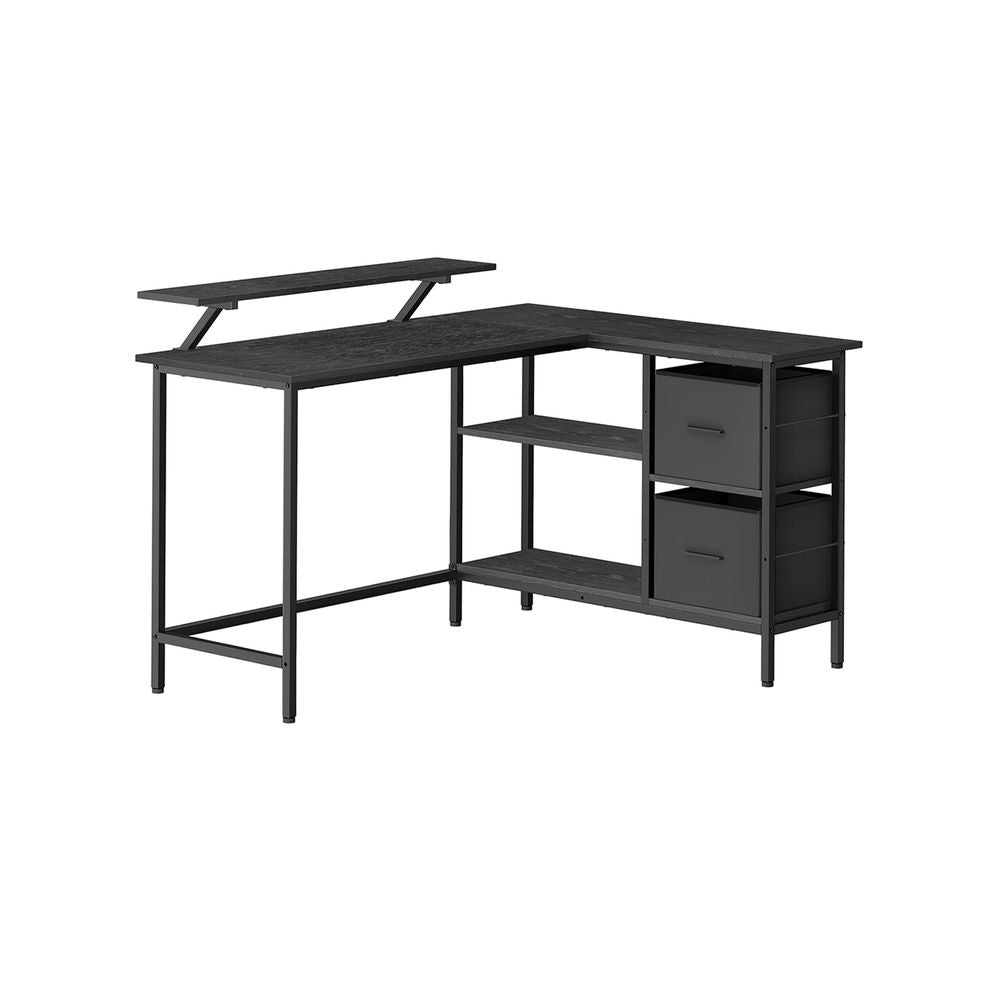 Nancy's Arrzachena Hoekbureau - Computertafel - Laptoptafel - Bureau - Zwart - ± 105 x 135 x 90 cm