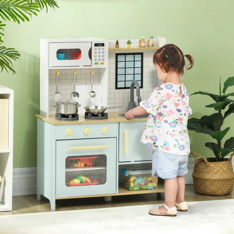 Nancy's Pien Kinderkeuken - Speelkeuken - Speelgoedkeuken - Inclusief Accessoires - Blauw / Wit