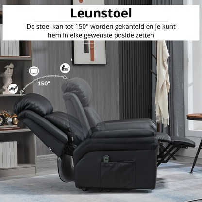 Nancy's Alcongosta Sta op stoel - Opsta stoel - Seniorenstoel - Relaxfauteuil - Zwart - Kunstleer