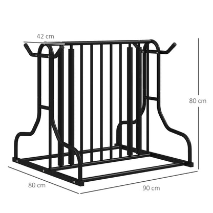 Nancy's Borgoforte Fietsenrek - Fietsenstandaard - Voor 4 fietsen - Zwart - Staal - 90 x 80 x 80 cm