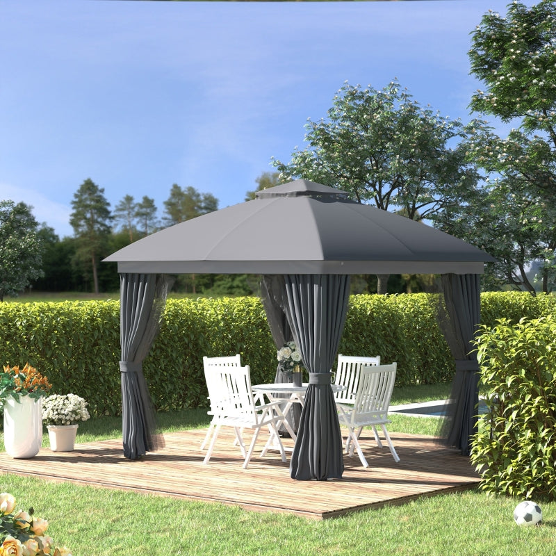 Nancy's Petersfield Paviljoen - Partytent - Tuinpaviljoen - Grijs - ± 300 x 300 cm