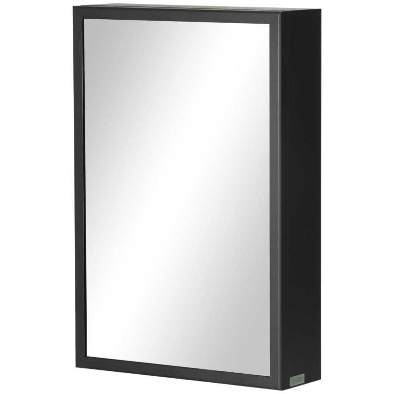 Armoire à miroir Nancy's Lajes - Miroir de salle de bain - Étagères réglables - Noir - ± 40 x 10 x 60 cm