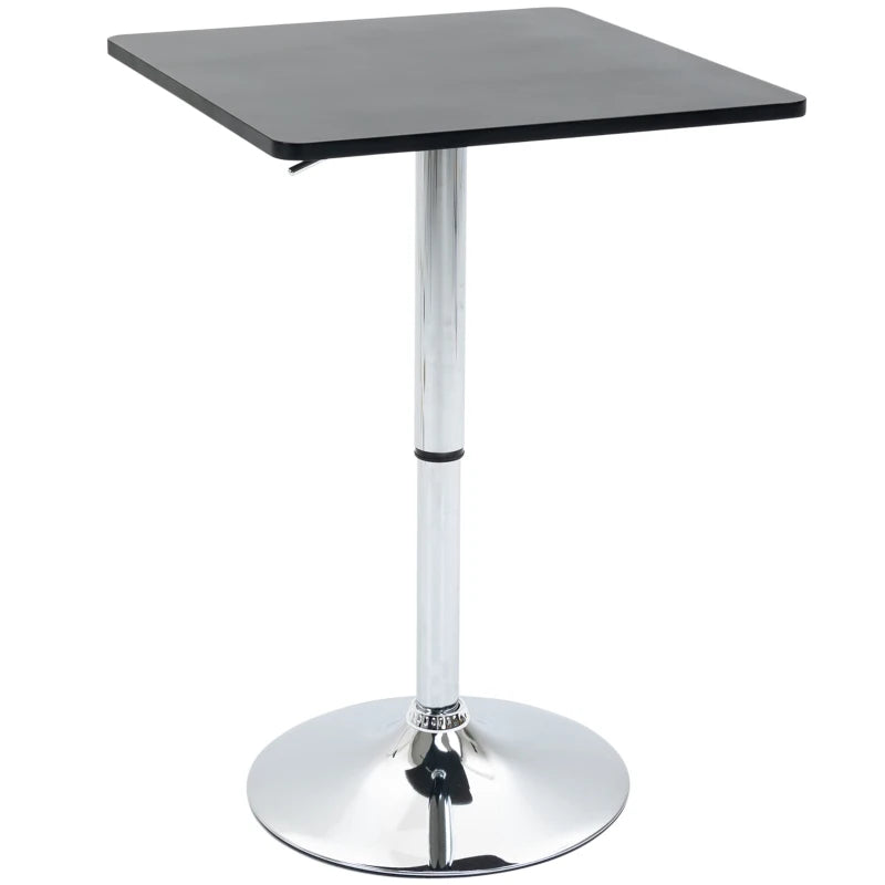 Nancy's Lagares Bartafel - Hoge Tafel - In Hoogte Verstelbaar - Zwart / Zilver - Staal - Ø 60 cm