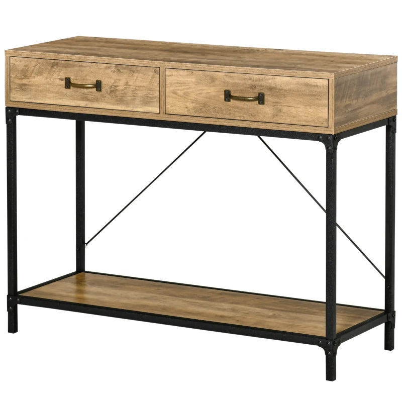 Nancy's Boivaes Sidetable - Table console - Table d'appoint - Marron / Noir - Acier - ± 100 x 35 x 75 cm