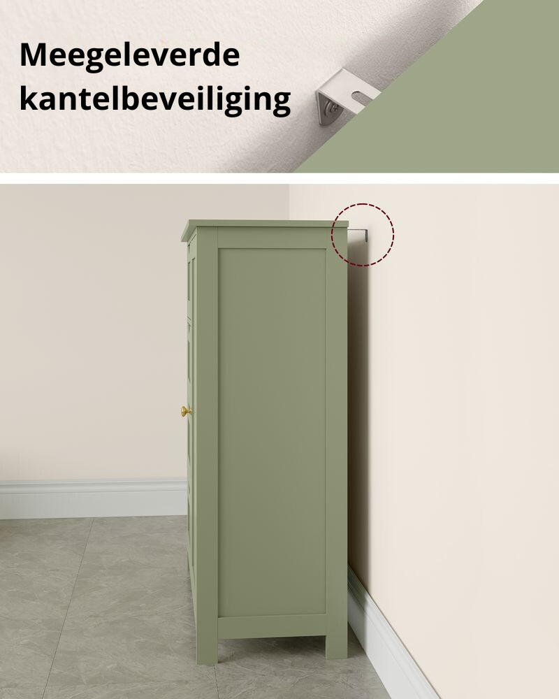 Nancy's Breguardo Badkamerkast - Badkamermeubel - Groen - ± 55 x 30 x 80 cm