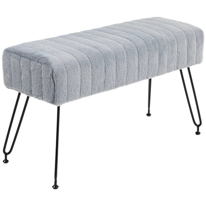 Nancy's Gondoriz Bench - Hallway bench - Sofa - Gray - Faux fur - ± 80 x 30 x 45 cm