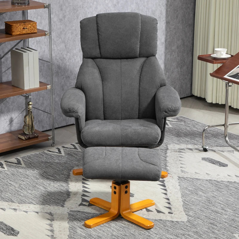 Nancy's Cacarilhe Relaxfauteuil Met Voetenbankje - Relaxstoel - Ligstoel - Grijs - Fluweel