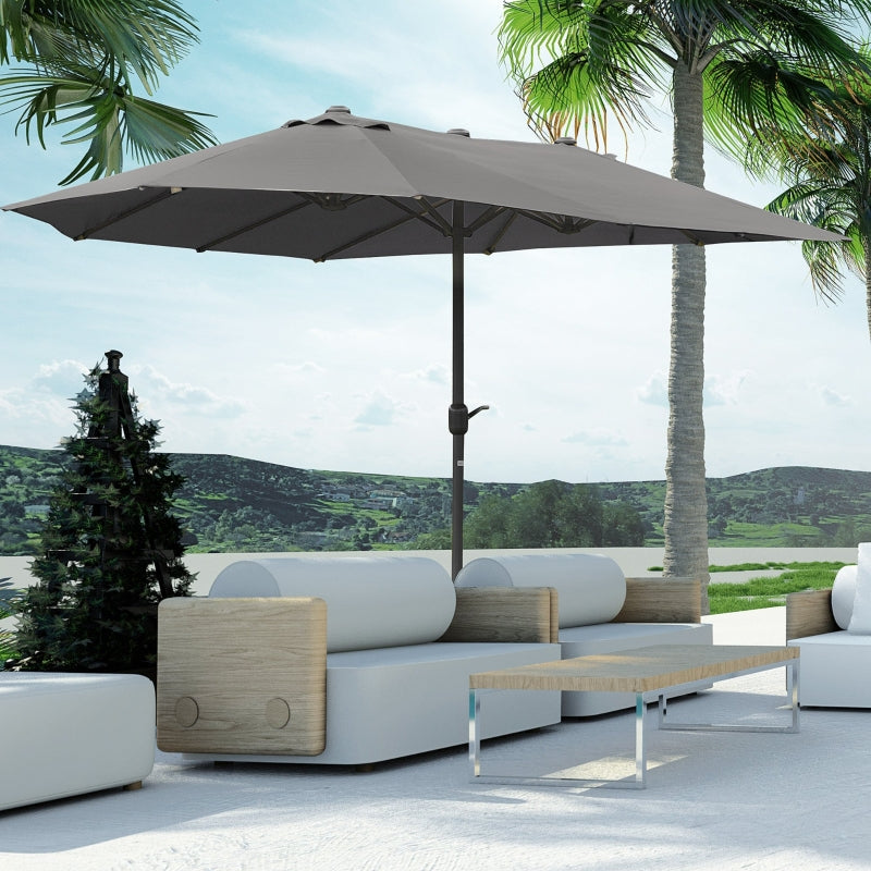 Nancy's Alba Lake Parasol - Grijs - 460 x 270 cm