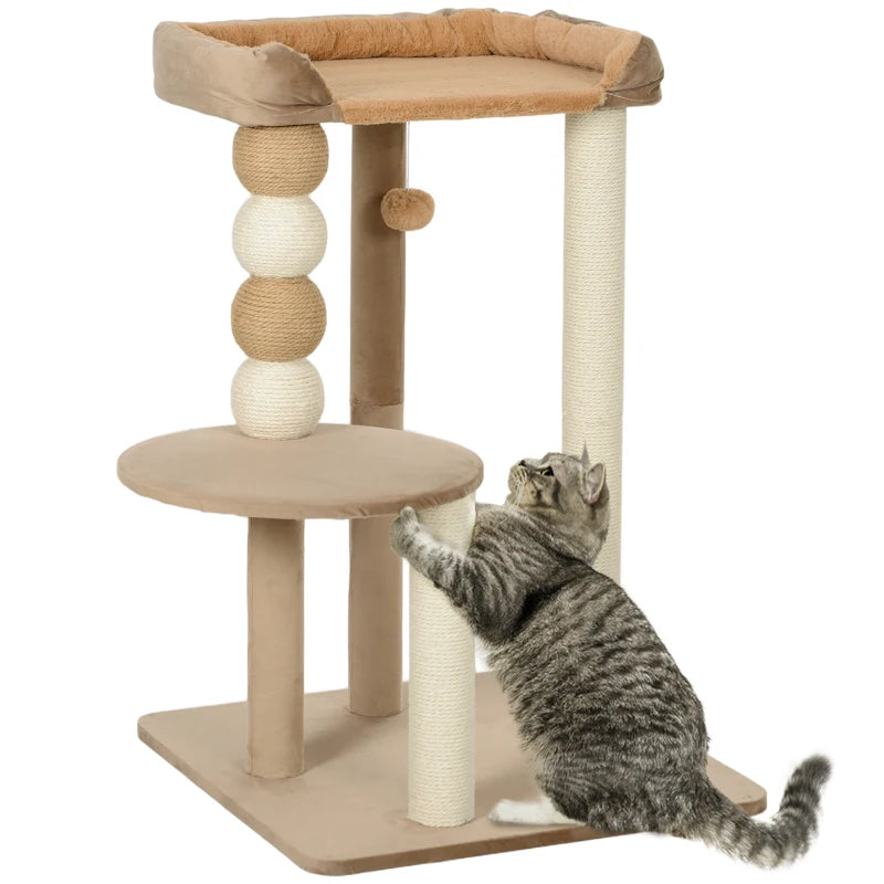 Nancy's Anelhe Krabpaal - Kattentoren - Kattenboom - Kattengrot - Met Speelbal - ± 55 x 55 x 85 cm