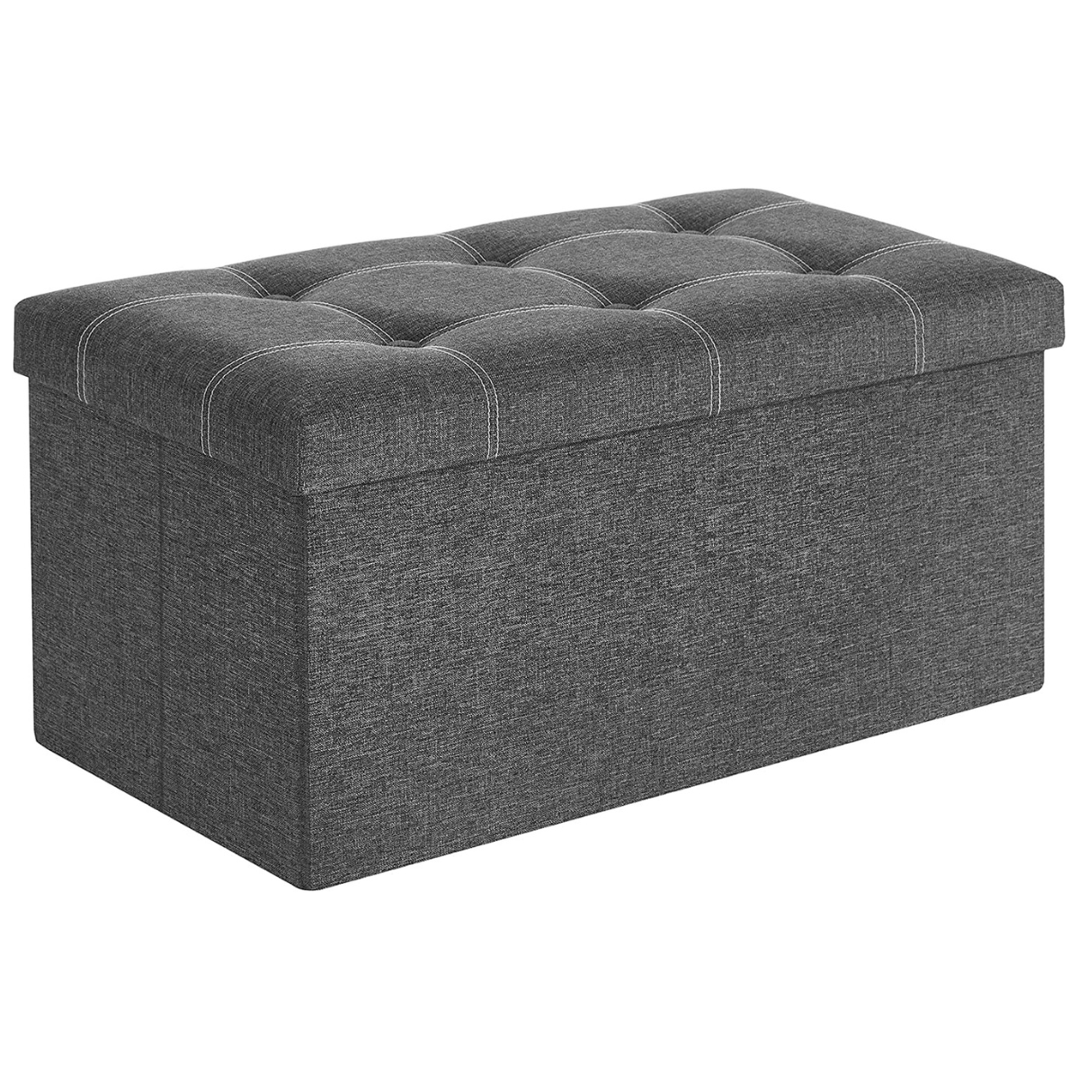 Banc Nancy's Glenm avec rangement - Banc avec espace de rangement - Repose-pieds - 80L - Gris foncé - ± 75 x 40 x 40 cm