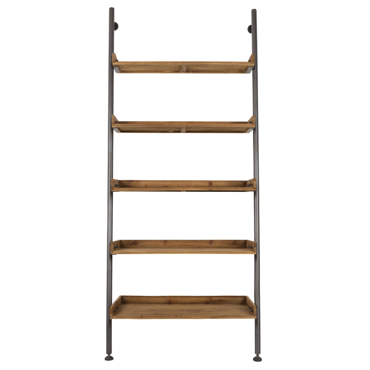 Nancy's Trinity Boekenregaal - Wandkast - Ladderkast - Bruin - Dennenhout / Staal - ± 85 x 45x 200 cm