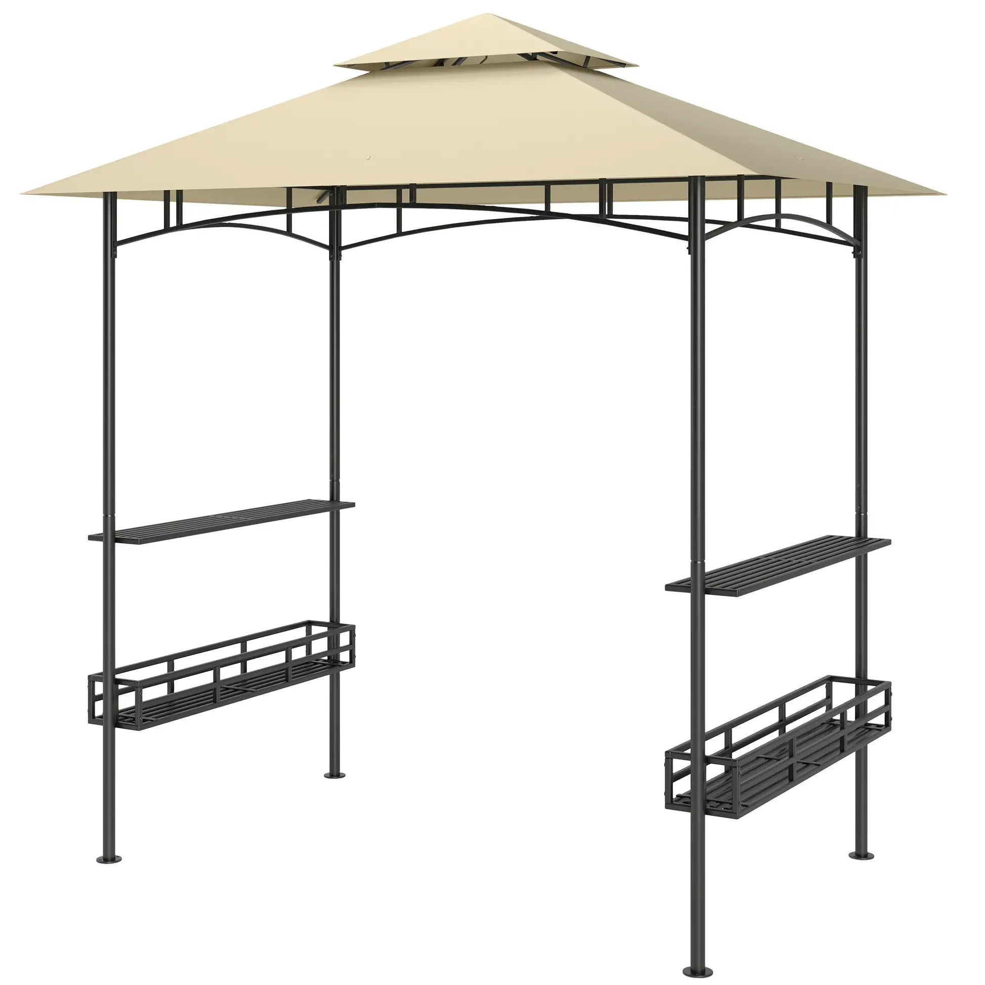 Nancy's Cadrezzate Barbecue Paviljoen - Bbq afdak - Bbq overkapping - Beige - ± 240 x150 x 260 cm