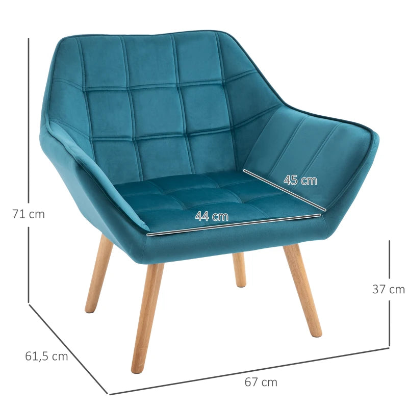 Nancy's Cerejais Fauteuil - Stoel - Relax Stoel - Loungestoel - Blauw - Fluweel