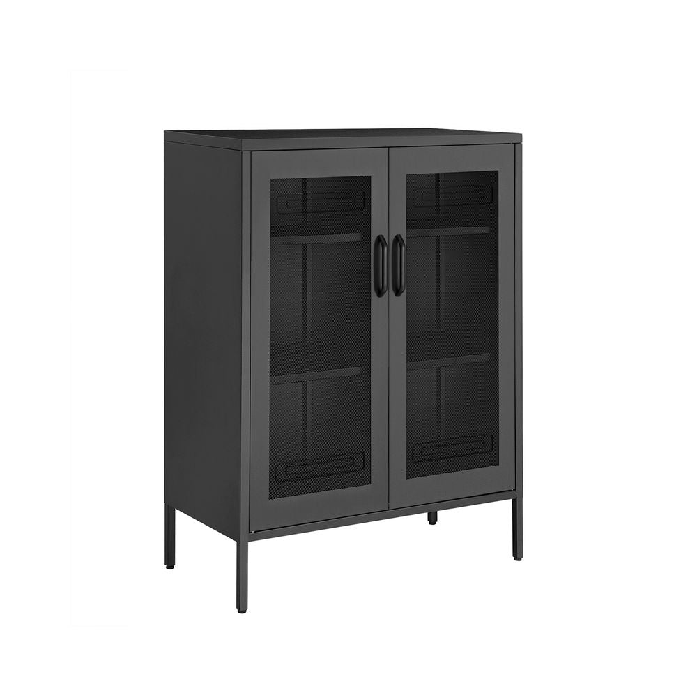 Nancy's Bassano Chest of Drawers - Sideboard - Storage Cabinet - Sideboard - Black - Steel - 80 x 40 x 105 cm