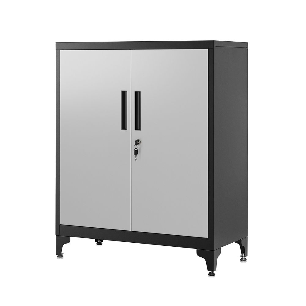 Nancy's Avelengo Filing Cabinet - Office Cabinet - File Cabinet - Silver / Black - Steel - 40 x 80 x 90 cm