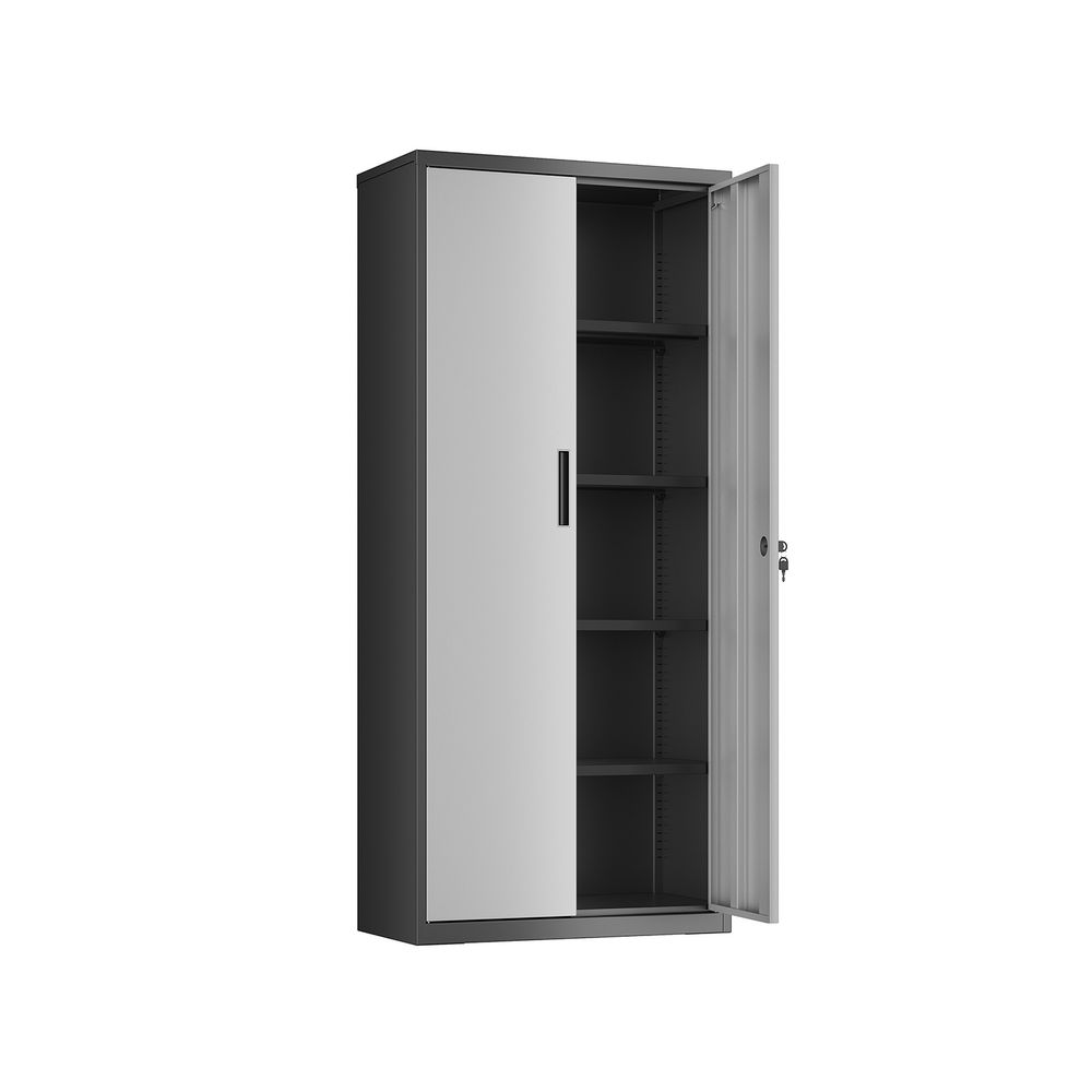 Nancy's Austis Filing Cabinet - Office Cabinet - File Cabinet - Black / Silver - Steel - 40 x 80 x 180 cm