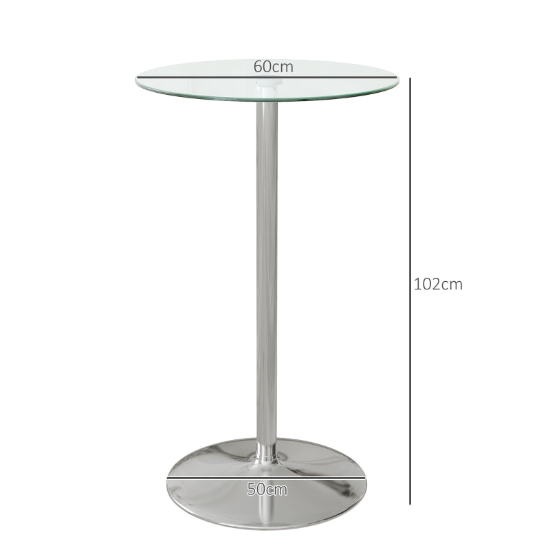 Nancy's Anorim Bartafel - Hoge Tafel - Glas / Staal - Ø 60 - 102 cm