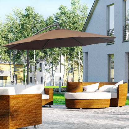 Nancy's Crown Land Sun Garden Cantilever Parasol - Koffie - Ø 300 cm