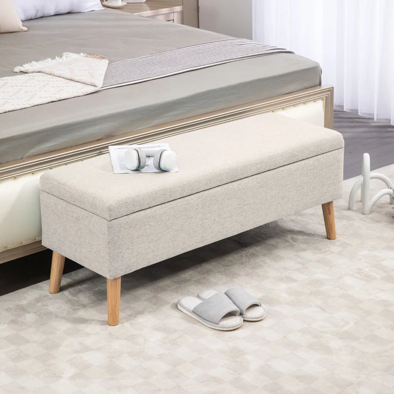 Nancy's Borbela Bench - Hocker - Storage bench - Beige - ± 110 x 40 x 45 cm