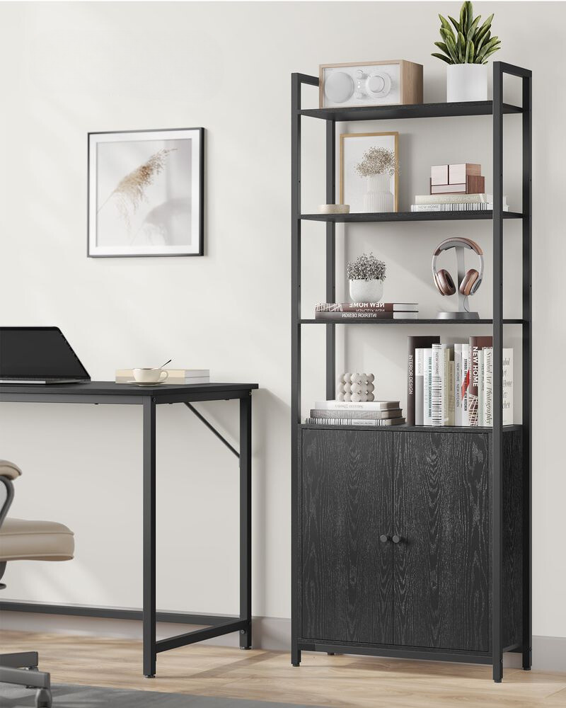 Nancy's Bardolino Wall Cabinet - Bookcase - Storage Cabinet - Ebony Black - ± 60 x 25 x 160 cm