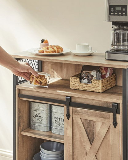 Nancy's Bastia Chest of Drawers - Dresser - Sideboard - Storage Cabinet - Brown / Black - 70 x 30 x 80 cm