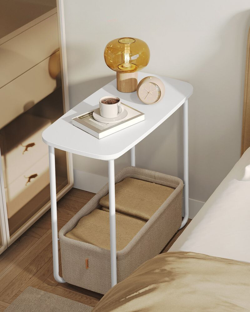 Nancy's Beinette Side table - Coffee table - Bedside table - White / Camel brown - 60 x 30 x 60 cm