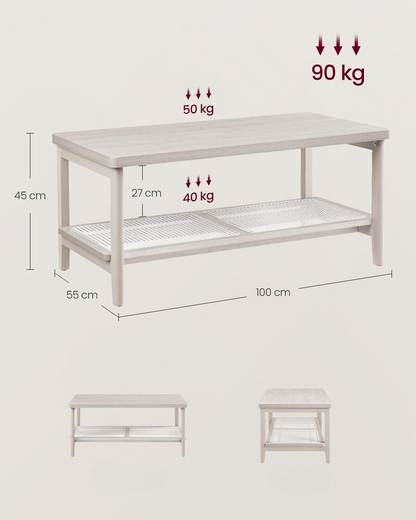 Nancy's Belgioioso Salontafel - Koffiertafel - Beige - 100 x 55 x 45 cm