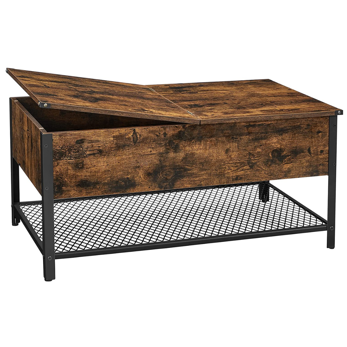 Nancy's Buffalo Rock Salontafel - Koffietafel - Vintage - Bruin / Zwart - Staal - ± 100 x 55 x 45 cm