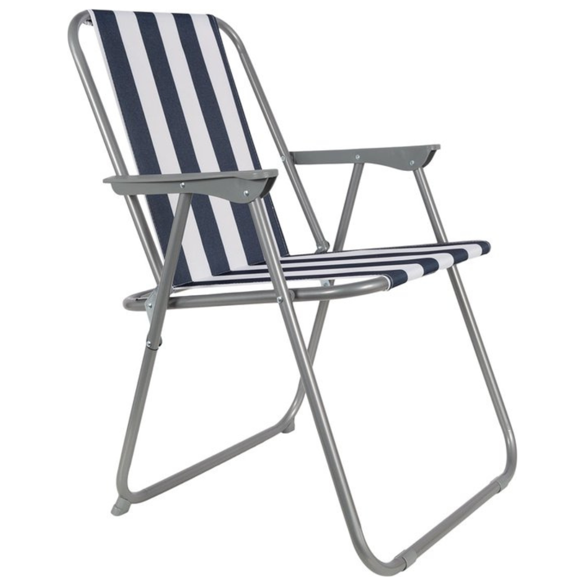 Chaise de camping EASTWALL - Chaise pliante pliable - Chaise pliante - Housse hydrofuge - Bleu / Blanc