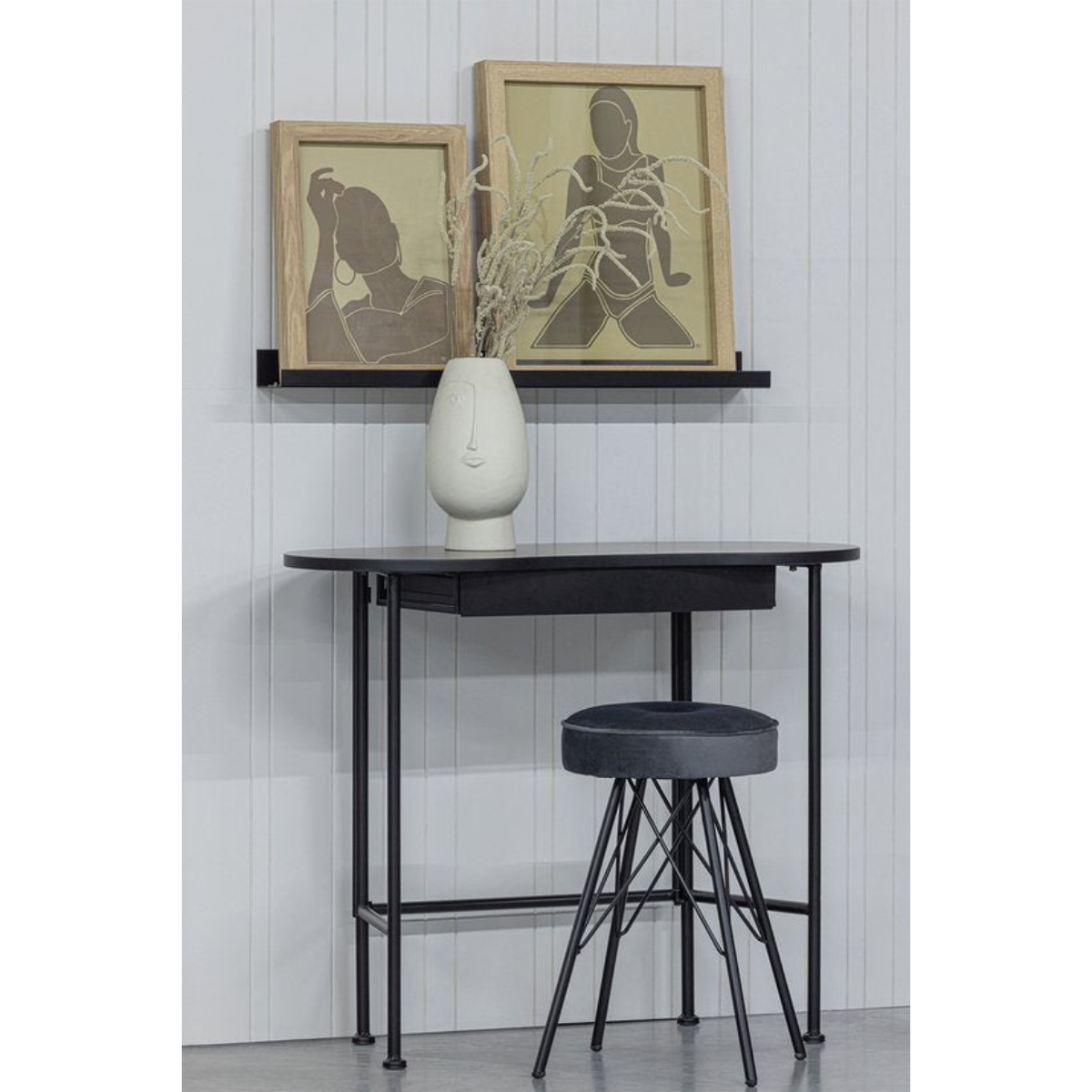 WOOOD Bella Stool - Bar Stool - Velvet - Gray